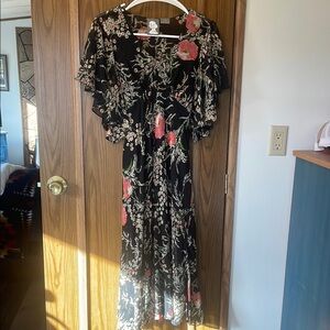 Anthropologie Black and White Maxi Dress